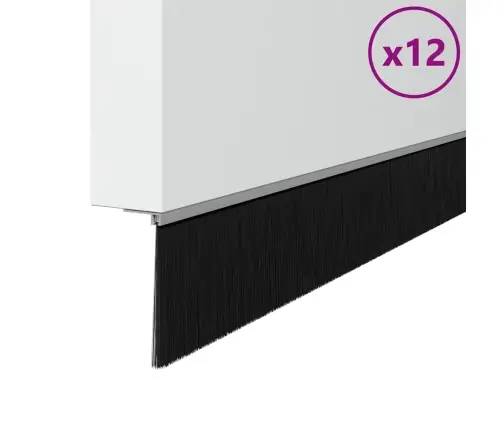 Skrūvējami Durvju Birstes Blīvējumi 12 Pcs Sudraba 100 Cm Vidaxl