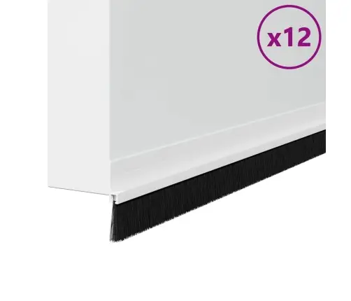 Pašlīpojošas Durvju Birstes 12 Pcs Balts 100 Cm Vidaxl