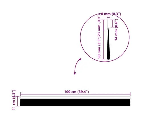 Pašlīpojošas Durvju Birstes 12 Pcs Balts 100 Cm Vidaxl