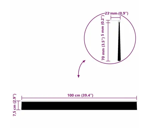 Isekleebivad Uksed Brush Seibid 6 Pcs Valge 100 Cm