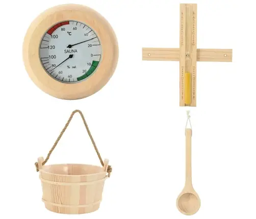 Saunos Priedų Rinkinys 4 Pcs Ruda