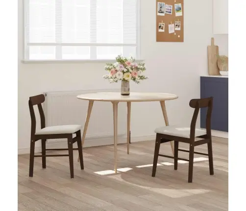 Ēdamistabas Krēsls 2 Pcs Gaiši Brūns Un Gaišs Vidaxl