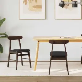 Ēdamistabas Krēsls 2 Pcs Tumši Brūna Un Melna Vidaxl