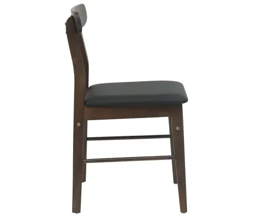 Söögitool 2 Pcs Tumepruun Ja Must Paks Kautsukipuit