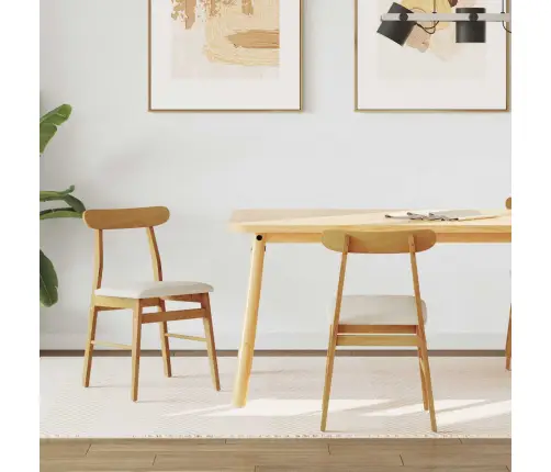 Ēdamistabas Krēsls 2 Pcs Dabisks Un Gaišs Ciets Gumijas Koks Vidaxl