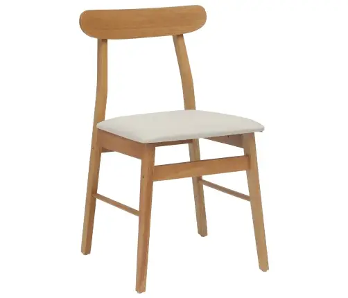 Ēdamistabas Krēsls 2 Pcs Dabisks Un Gaišs Ciets Gumijas Koks Vidaxl