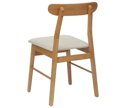 Ēdamistabas Krēsls 2 Pcs Dabisks Un Gaišs Ciets Gumijas Koks Vidaxl