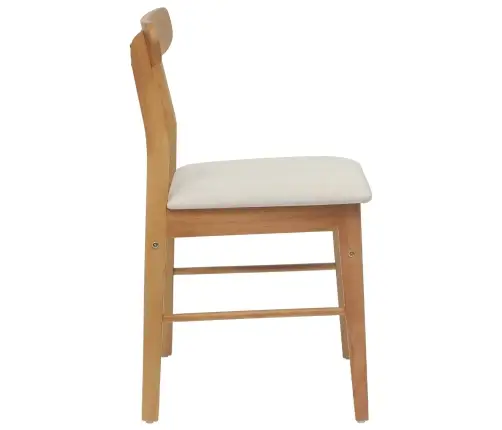 Ēdamistabas Krēsls 2 Pcs Dabisks Un Gaišs Ciets Gumijas Koks Vidaxl