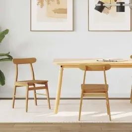 Ēdamistabas Krēsls 2 Pcs Dabiska Cietais Koks Vidaxl