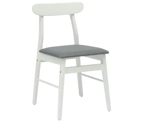 Ēdamistabas Krēsls 2 Pcs Balts Un Pelēks Cietais Koks Vidaxl
