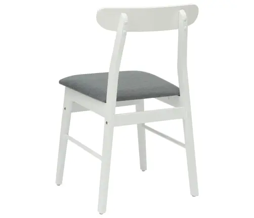 Ēdamistabas Krēsls 2 Pcs Balts Un Pelēks Cietais Koks Vidaxl