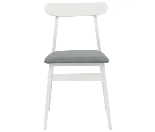Ēdamistabas Krēsls 2 Pcs Balts Un Pelēks Cietais Koks Vidaxl