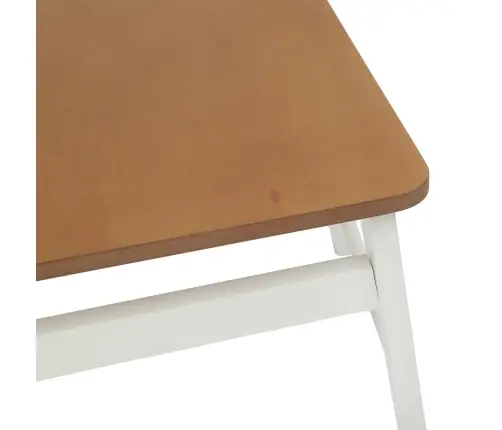 Ēdamistabas Krēsls 2 Pcs Balts Un Dabisks Cietais Koks Vidaxl