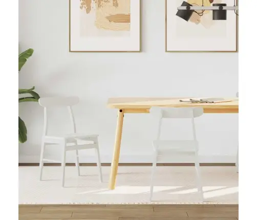 Söögitool 2 Pcs Valge Paks Kautsukipuit