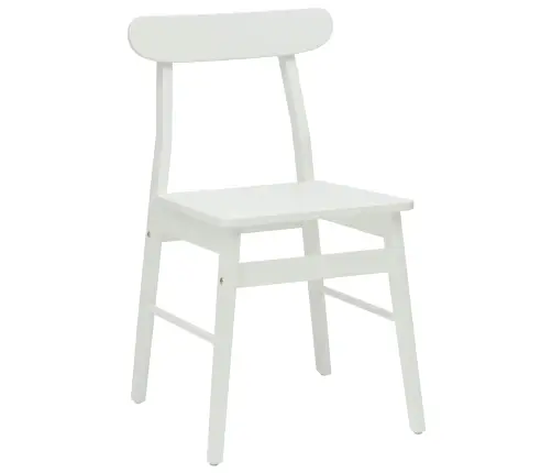 Söögitool 2 Pcs Valge Paks Kautsukipuit