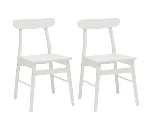 Söögitool 2 Pcs Valge Paks Kautsukipuit