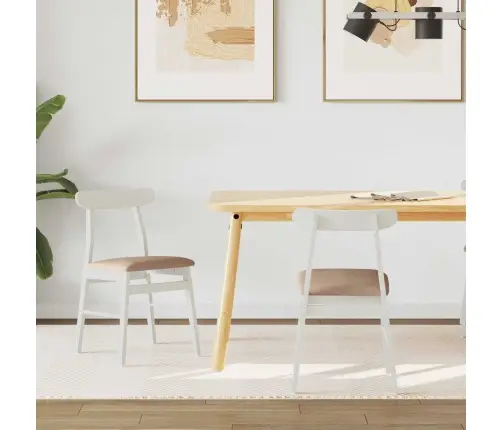 Söögitool 2 Pcs Valge Ja Pruun Paks Kautsukipuit