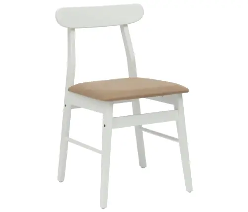 Söögitool 2 Pcs Valge Ja Pruun Paks Kautsukipuit