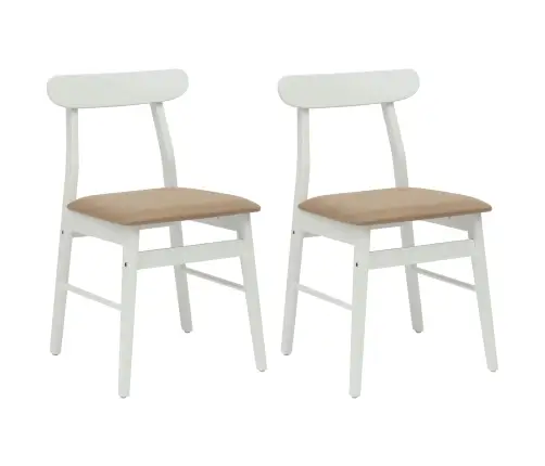 Söögitool 2 Pcs Valge Ja Pruun Paks Kautsukipuit