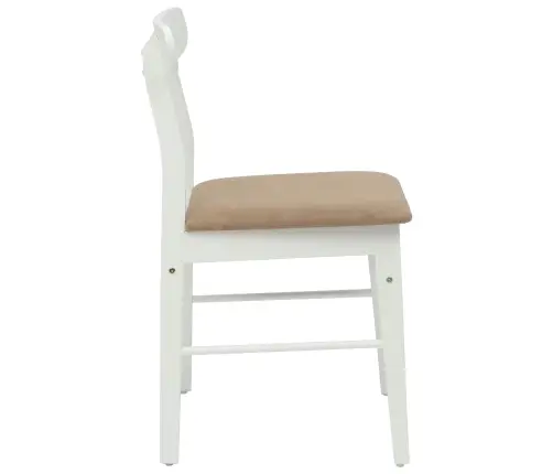 Söögitool 2 Pcs Valge Ja Pruun Paks Kautsukipuit