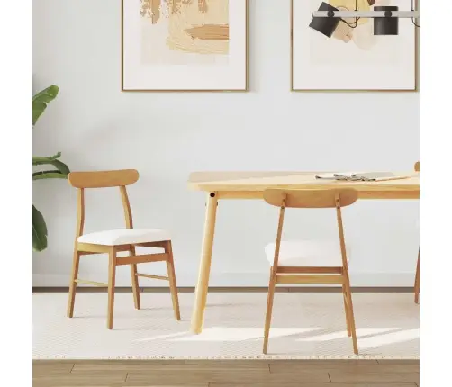 Söögitool 2 Pcs Looduslik Ja Hele Paks Kautsukipuit