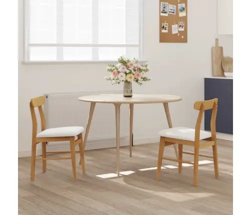 Söögitool 2 Pcs Looduslik Ja Hele Paks Kautsukipuit