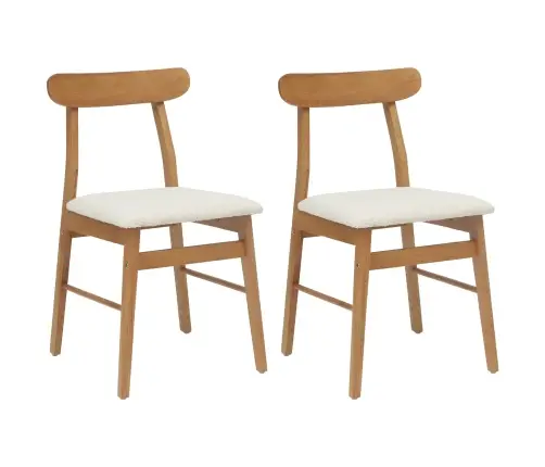 Söögitool 2 Pcs Looduslik Ja Hele Paks Kautsukipuit