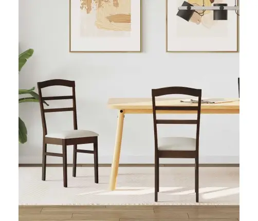 Ēdamistabas Krēsls 2 Pcs Gaiši Brūns Un Gaišs Cietais Koks Vidaxl