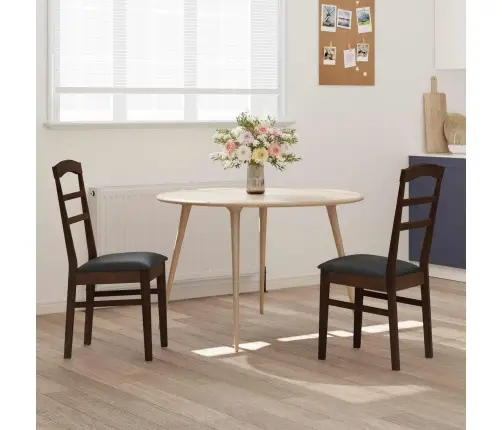 Valgomasis Krėslas 2 Pcs Šviesiai Rudas Ir Juodas