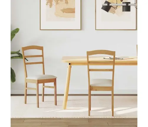 Söögitool 2 Pcs Looduslik Ja Hele Paks Kautsukipuit