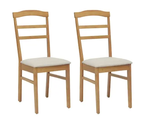 Söögitool 2 Pcs Looduslik Ja Hele Paks Kautsukipuit