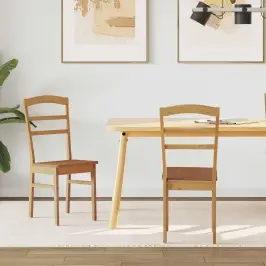 Valgomasis Krėslas 2 Pcs Natūrali Kietas Gumos Medis