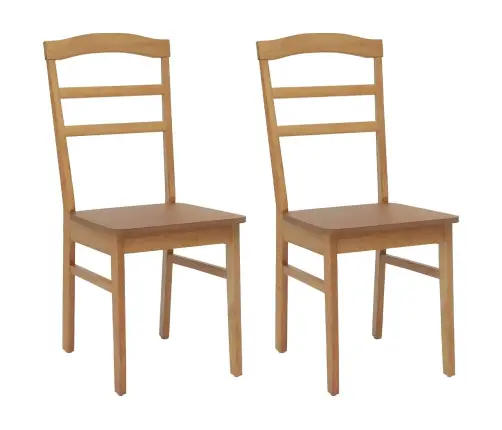 Ēdamistabas Krēsls 2 Pcs Dabiska Ciets Gumijas Koks Vidaxl