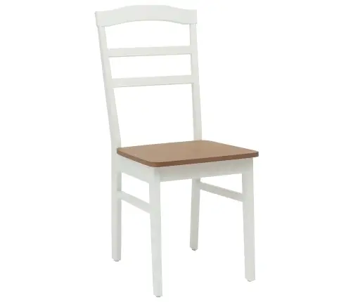 Ēdamistabas Krēsls 2 Pcs Balts Un Dabisks Cietais Koks Vidaxl