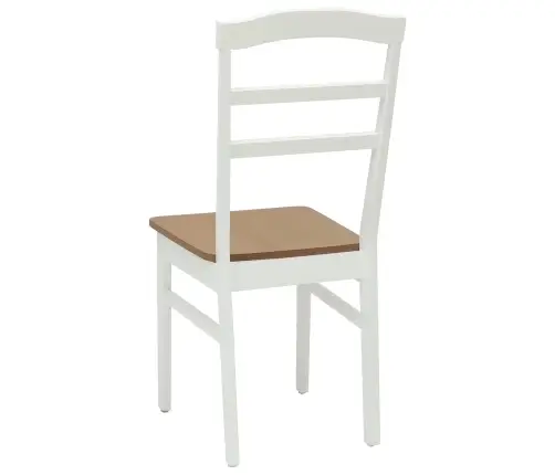 Ēdamistabas Krēsls 2 Pcs Balts Un Dabisks Cietais Koks Vidaxl