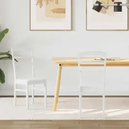 Söögitool 2 Pcs Valge Paks Kautsukipuit