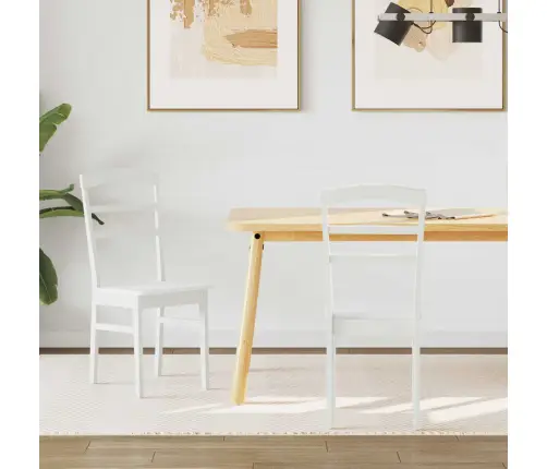 Ēdamistabas Krēsls 2 Pcs Balts Ciets Gumijas Koks Vidaxl