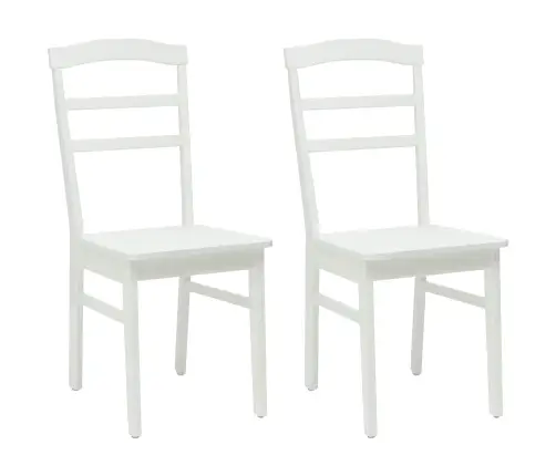 Ēdamistabas Krēsls 2 Pcs Balts Ciets Gumijas Koks Vidaxl