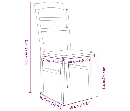 Ēdamistabas Krēsls 2 Pcs Balts Ciets Gumijas Koks Vidaxl