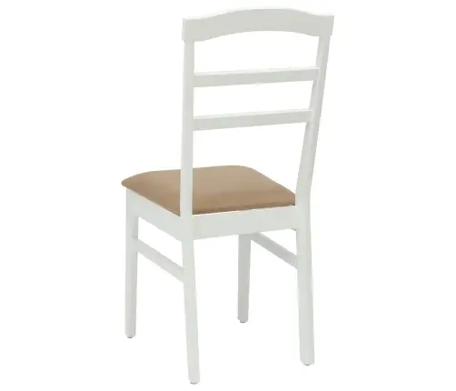 Söögitool 2 Pcs Valge Ja Pruun Paks Kautsukipuit