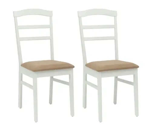 Söögitool 2 Pcs Valge Ja Pruun Paks Kautsukipuit