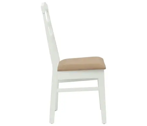 Söögitool 2 Pcs Valge Ja Pruun Paks Kautsukipuit