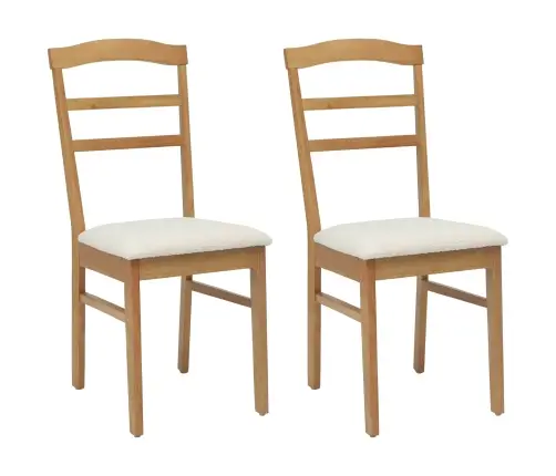 Söögitool 2 Pcs Looduslik Ja Hele Paks Kautsukipuit