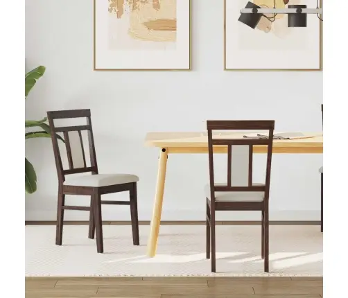 Söögitool 2 Pcs Helepruun Ja Hele Paks Kautsukipuit