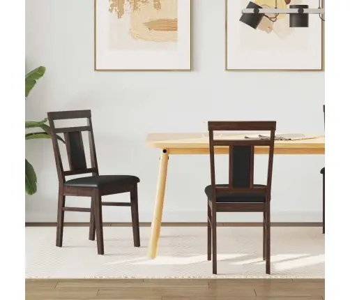 Söögitool 2 Pcs Helepruun Ja Must Paks Kautsukipuit