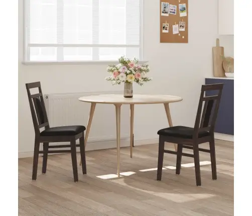 Söögitool 2 Pcs Helepruun Ja Must Paks Kautsukipuit