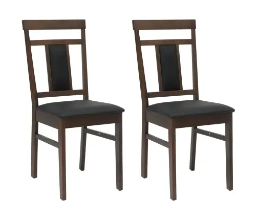 Söögitool 2 Pcs Helepruun Ja Must Paks Kautsukipuit