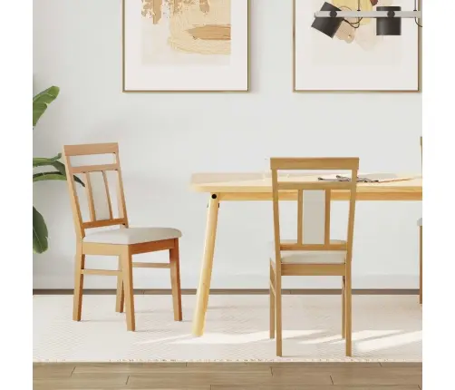 Söögitool 2 Pcs Looduslik Ja Hele Paks Kautsukipuit