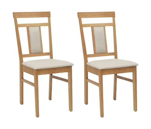 Söögitool 2 Pcs Looduslik Ja Hele Paks Kautsukipuit