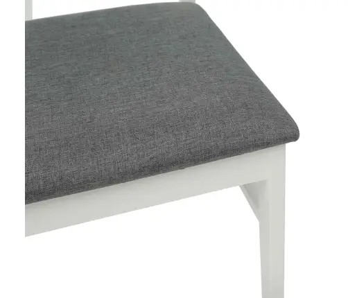 Ēdamistabas Krēsls 2 Pcs Balts Un Pelēks Ciets Gumijas Koks Vidaxl